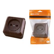 Розетка 2П открытой установки IP20 10А 250В (керамика) бук «Ладога» TDM