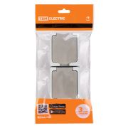 Розетка двойная 2П+З (вертикальная) открытой установки IP54 16А серая «Вуокса» TDM