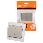 Выключатель 2-кл. скрытой установки IP54 10А серый «Вуокса» TDM