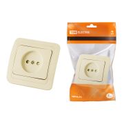Розетка 2П 10А c защитными шторками сл. кость «Валдай» TDM