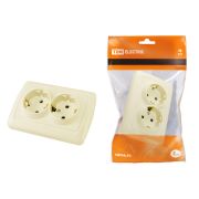 Розетка двойная 2П+3 16А 250В сл. кость «Онега» TDM