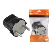 Вилка б/з черная 6А 250В TDM