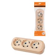 Колодка розеточная 3 гнезда 2П+3 16А 250В «Эко» (сосна) TDM