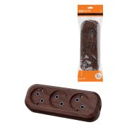 Колодка розеточная 3 гнезда 2П б/з 10А 250В «Эко» (бук) TDM