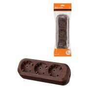 Колодка розеточная 3 гнезда 2П+3 16А 250В «Эко» (бук) TDM