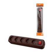 Колодка розеточная 5 гнезд 2П+3 с выключателем16А 250В «Эко» (бук) TDM