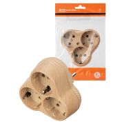 Блок на 3 гнезда 2П+З круглый 16А 250B «Эко» (сосна) TDM