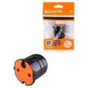 Кабельная розетка б/з черная с красной вставкой 10А 250B чернаяTDM