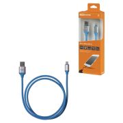 Дата-кабель, ДК 18, USB - Lightning, 1 м, силиконовая оплетка, голубой, TDM