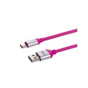 Дата-кабель, ДК 20, USB - USB Type-C, 1 м, силиконовая оплетка, розовый, TDM