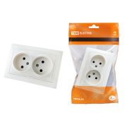 Розетка двойная 2П 10А 250В белая «Таймыр» TDM