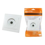 Розетка телевизионная простая (0-2400МГц, «мама») белая «Таймыр» TDM