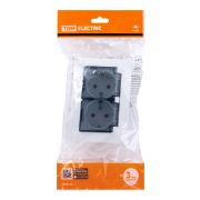 Розетка двойная 2П+З с защ. шт. и прозрачной крышкой 16А 250В IP44 белая «Таймыр» TDM