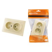 Розетка двойная 2П с защ. шт. 10А 250В сл. кость «Таймыр» TDM