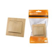 Выключатель 1 кл. с подсветкой 10А «ЭКО» (сосна) «Таймыр» TDM