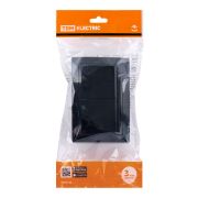 Розетка двойная 2П+З с защ. шт. и крышкой 16А 250В IP44 антрацит «Таймыр» TDM