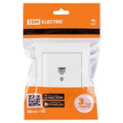 Розетка телефонная RJ11 белая «Лама» TDM