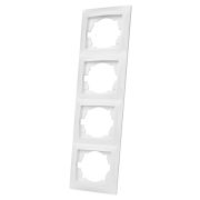 Рамка 4-х постовая вертикальная белая «Лама» TDM