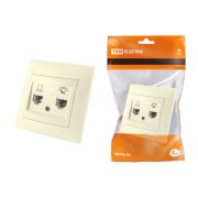 Розетка телефонная RJ11 + компьютерная RJ45 сл. кость «Лама» TDM
