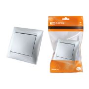Выключатель 1 кл. 10А серебр. металлик «Лама» TDM