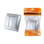 Выключатель 3-х кл. 10А серебр. металлик «Лама» TDM