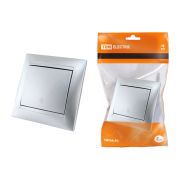 Выключатель на 2 направления 1 кл. 10А серебр. металлик «Лама» TDM