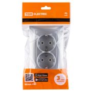 Розетка двойная 2П+З 16А 250В серебр. металлик «Лама» TDM