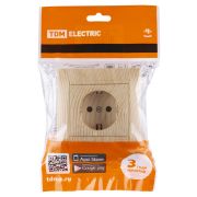 Розетка 2П+З 16А 250В с защ. шт. сосна «Лама» TDM