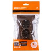 Розетка двойная 2П+З 16А 250В с защ. шт. венге «Лама» TDM