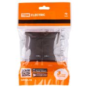 Выключатель 2 кл. с подсветкой 10А шоколад «Лама» TDM