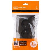 Розетка двойная 2П 10А 250В с защ. шт. шоколад «Лама» TDM