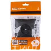 Розетка 2П 10А 250В графит «Лама» TDM