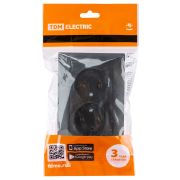 Розетка двойная 2П 10А 250В графит «Лама» TDM