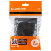 Розетка 2П+З 16А 250В IP44 с крышкой графит «Лама» TDM