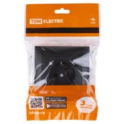 Розетка 2П+З 16А 250В + 2 USB порта 2,1А 5В графит «Лама» TDM