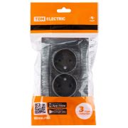 Розетка двойная 2П 10А 250В с защ. шт. старинное серебро «Лама» TDM