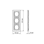 Рамка 3-х постовая вертикальная старинное серебро «Лама» TDM