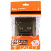 Розетка двойная телефонная RJ11  бронза «Лама» TDM