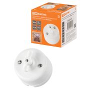 Выключатель фарфоровый поворотный перекрёстный с ручкой (бантик) 10А белый «Болонь» TDM