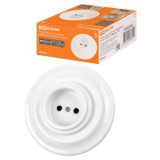 Розетка скрытой установки фарфоровая 2П 10А 250В белая «Болонь» TDM