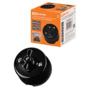 Выключатель фарфоровый поворотный перекрёстный с ручкой (бантик) 10А черный «Болонь» TDM