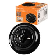 Выключатель скрытой установки фарфоровый поворотный с ручкой (бантик) 10А черный «Болонь» TDM