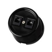 Розетка двойная телефонная RJ11 черная «Болонь» TDM