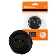 Розетка 2П 10А 250В черная «Виви» TDM