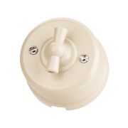 Выключатель поворотный проходной с ручкой (бантик) 10А сл. кость «Виви» TDM