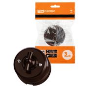 Выключатель поворотный 2-кл. с ручкой (бантик) 10А коричневый «Виви» TDM