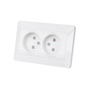 Розетка двойная 2П с защ. шт. 10А 250В белая «Ильмень» TDM