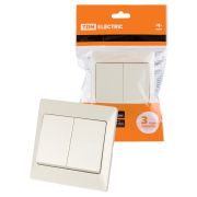 Выключатель 2 кл. 10А сл. кость «Ильмень» TDM
