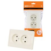 Розетка двойная 2П 10А 250В сл. кость «Ильмень» TDM