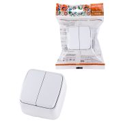 Выключатель 2-кл. открытой установки IP20 10А, белый «Дача» Народная